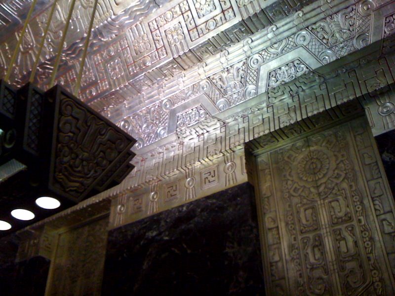 Detailing on the walls and ceiling of 450 Sutter Street, San Francisco